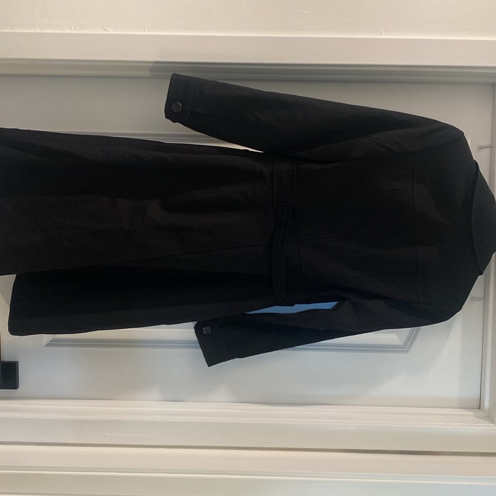 Aquascutum London Womens Black Wool Trench Coat 8 - Picture 6 of 9